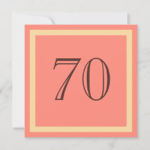 70th Birthday Party Invitation - Salmon Coral