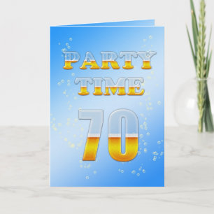 70th birthday party invitation with lots of beer