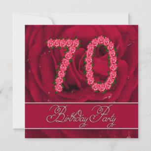 70th birthday party invitation with roses