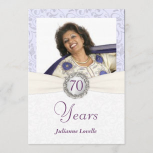 70th Birthday Party Invitations Lavender Damask