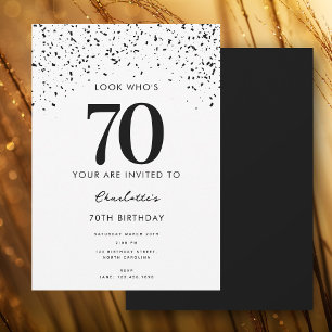 70th Birthday Party Look Who's 70 Modern  Invitation