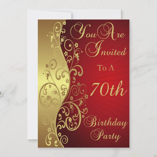 70th Birthday Party Personalised Invitation (Front)