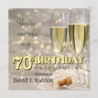 70th Birthday Party - Personalised Invitations