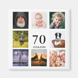 70th birthday party photo collage guy magnet