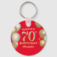 70th Birthday Party Red and Gold Balloons