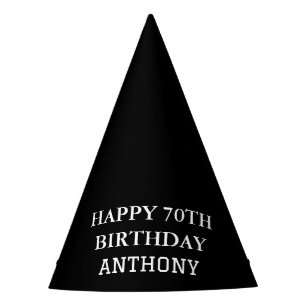 70th Birthday Party Seventy Black Favours  Hat