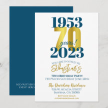 70th Birthday Party Typography Date