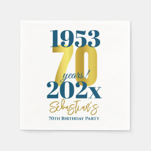70th Birthday Party Typography Date Napkin