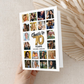 70th Birthday Photo Collage Card