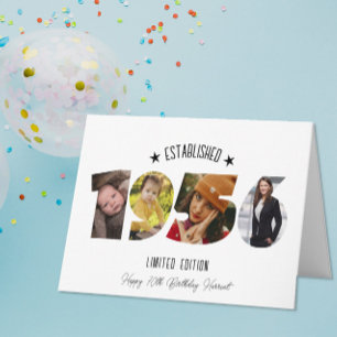 70th birthday Photo Collage established 1956 Thank You Card