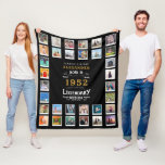 70th Birthday Photo Collage Father Fleece Blanket<br><div class="desc">Personalised gift fleece blanket with 32 photos of your choice. A wonderful gift idea to commemorate a special birthday for that wonderful person. TOP TIP: If you Pre-crop your photos into a square shape before you upload them you have control of how they look. No problem if you can't do...</div>