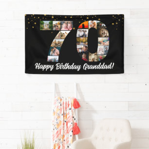 70th birthday Photo Collage happy birthday event Banner