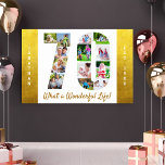 70th Birthday Photo Collage with Gold Borders Poster<br><div class="desc">Personalised photo collage poster for a 70th birthday. The design features gold borders and up to 13 different photos which will be displayed in the shape of the number 70.. The template is set up ready for you to add your photos in a mixture of square, landscape and portrait pictures...</div>