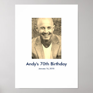 70th Birthday photo custom Sign In Party Board