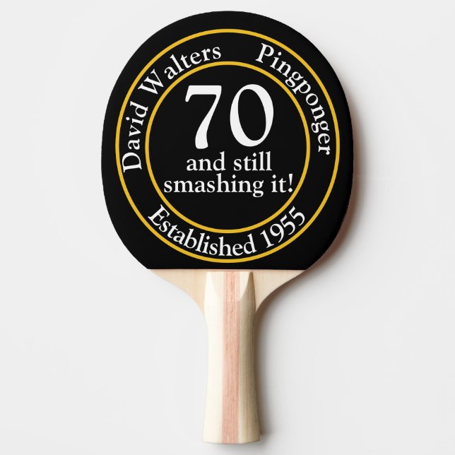 70th birthday ping pong champ paddle (Front)