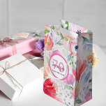 70th birthday pink flowers pastel bohemian small gift bag<br><div class="desc">Summer and garden themed design, bohemian, boho style for a 70th birthday. Soft, feminine watercolored flowers in pink and peach colours with green leaves on a white background. A white and pink frame with templates for name, age 70 and date. (date of birth or date of the anniversary) Purple and...</div>