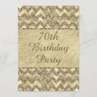 70th Birthday Platinum Glitter Chevrons