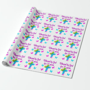 70TH BIRTHDAY PRAYER WRAPPING PAPER