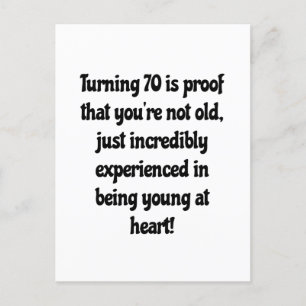 70th birthday quotes postcard
