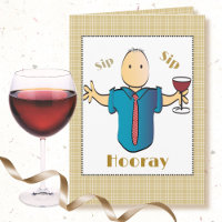 70th Birthday Red Wine Cartoon for Him Funny Bold 