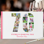 70th Birthday Remember When ... Pink Photo Collage Guest Book<br><div class="desc">This personalised photo guest book is a lovely milestone birthday keepsake for a 70th Birthday. You can either let the guests at the 70th birthday party celebration add their well wishes and reminiscences or, if you're not having a party, you can pre-fill it with photos and "remember when ... ",...</div>