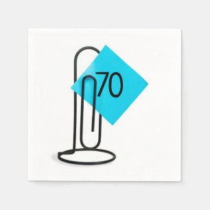 70th Birthday Reminder Note On a Paper Clip Napkin