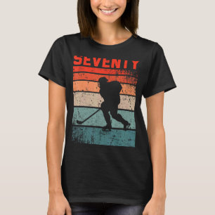 70th Birthday Retro Ice Hockey 70 Years Old Man Wo T-Shirt