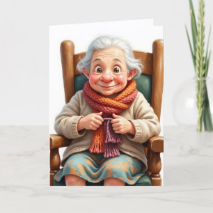 70th Birthday Retro Woman Texting Card
