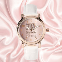 70th Birthday rose gold name