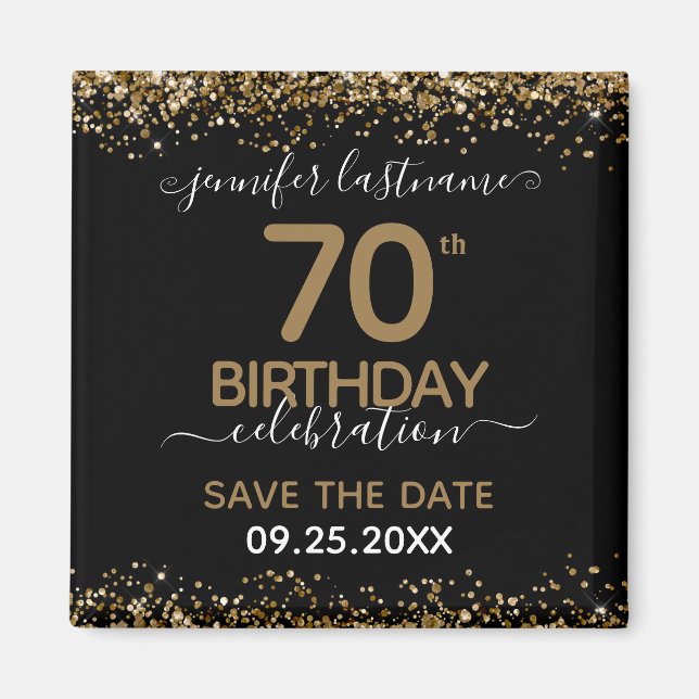 70th Birthday Save the Date Magnet (Front)