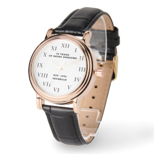 70th Birthday Seventy Black Vintage Funny Gold Watch