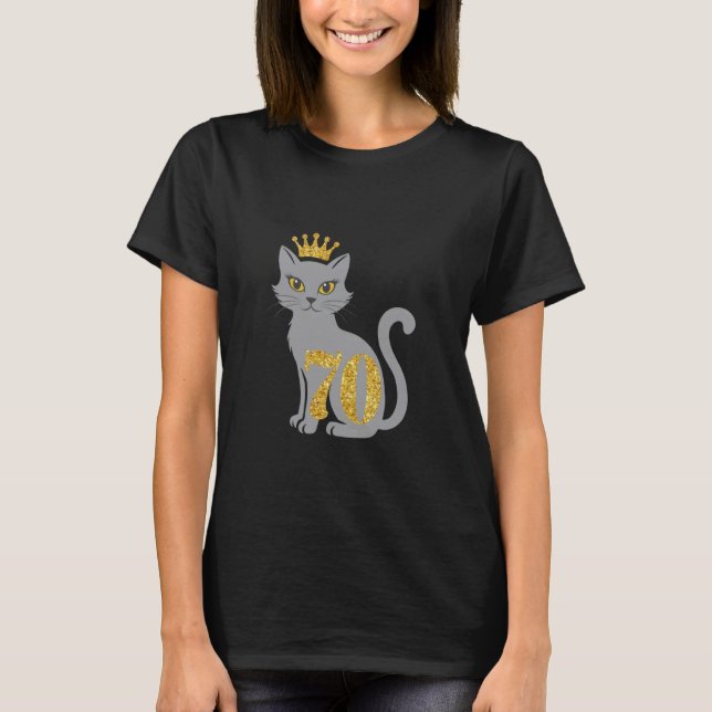 70th Birthday Shirt for Cat Lover (Front)