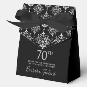 70th Birthday Silver Elegant Thank You  Favour Box