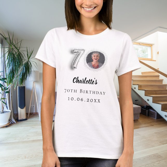 70th birthday silver photo T-Shirt (Creator Uploaded)