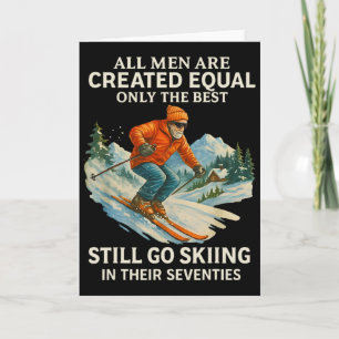 70th Birthday Skier Gifts Man 70 Years Old Skiing  Card