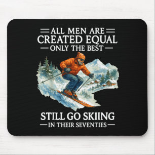 70th Birthday Skier Man 70 Years Old Skiing Lover Mouse Pad