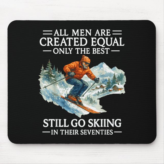 70th Birthday Skier Man 70 Years Old Skiing Lover  Mouse Pad (Front)