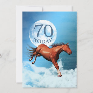 70th birthday Spirit horse party invitation