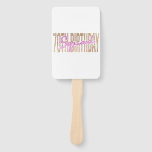70th birthday squad quote sayings hand fan