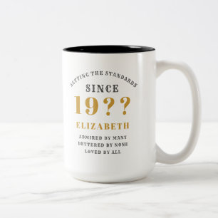 70th Birthday Standards Add Your Name & Year Two-Tone Coffee Mug