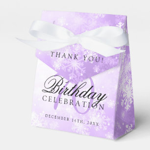 70th Birthday Thank You Purple Winter Wonderland Favour Box