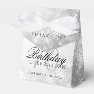 70th Birthday Thank You Silver Winter Wonderland Favour Box