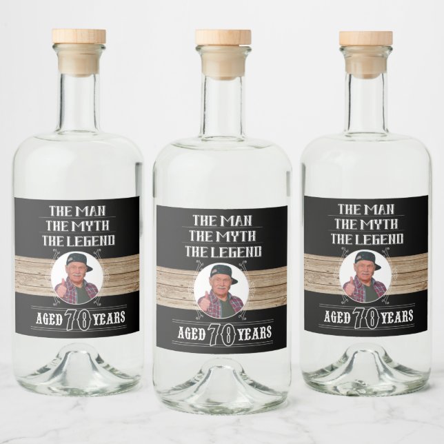 70th Birthday The Man The Myth The Legend Party   Liquor Bottle Label (Bottles)