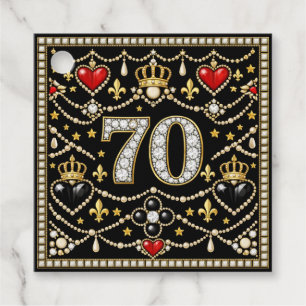 70th Birthday Tudor Inspired Jewells History Gift  Favour Tags
