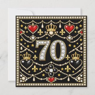 70th Birthday Tudor Inspired Jewells History Gift Invitation