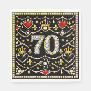 70th Birthday Tudor Inspired Jewells History Gift  Napkin