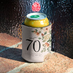 70th Birthday Vintage Floral Can Cooler<br><div class="desc">Sophisticated and elegant addition to any birthday party celebration. A simple and classically elegant design. Easily personalised using the template provided.</div>