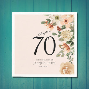 70th Birthday Vintage Floral Napkin