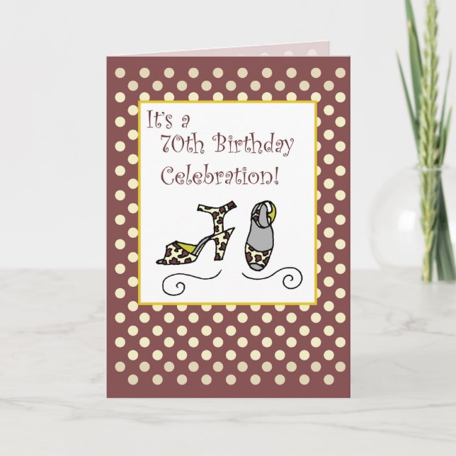 70th Birthday Women's Shoes Card (Front)