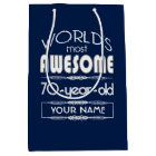 70th Birthday Worlds Best Fabulous Dark Blue